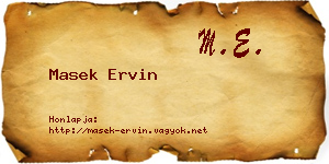 Masek Ervin névjegykártya