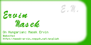 ervin masek business card